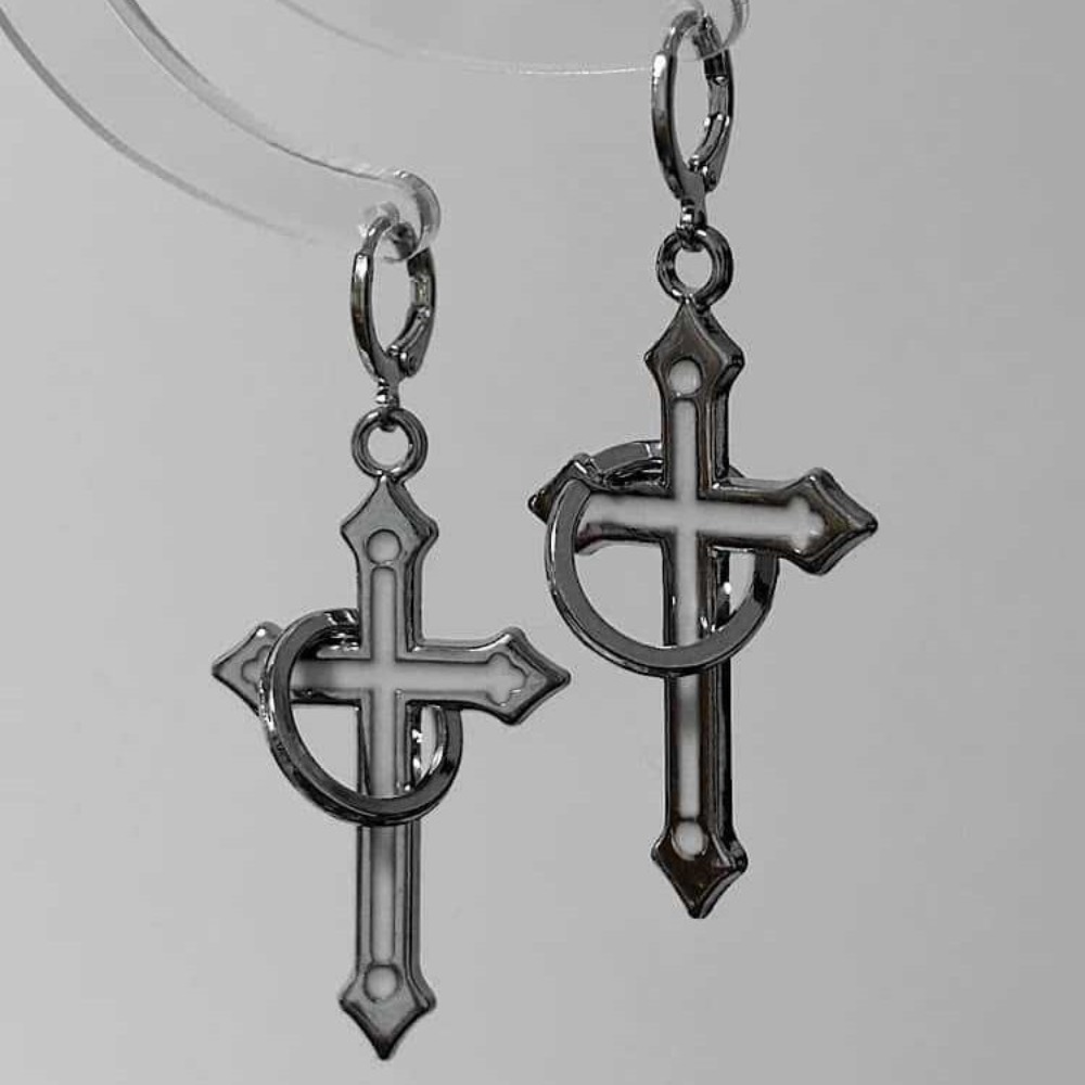 Men Accessories Aesthetic - Boucles d'oreilles créoles circulaires argentées style