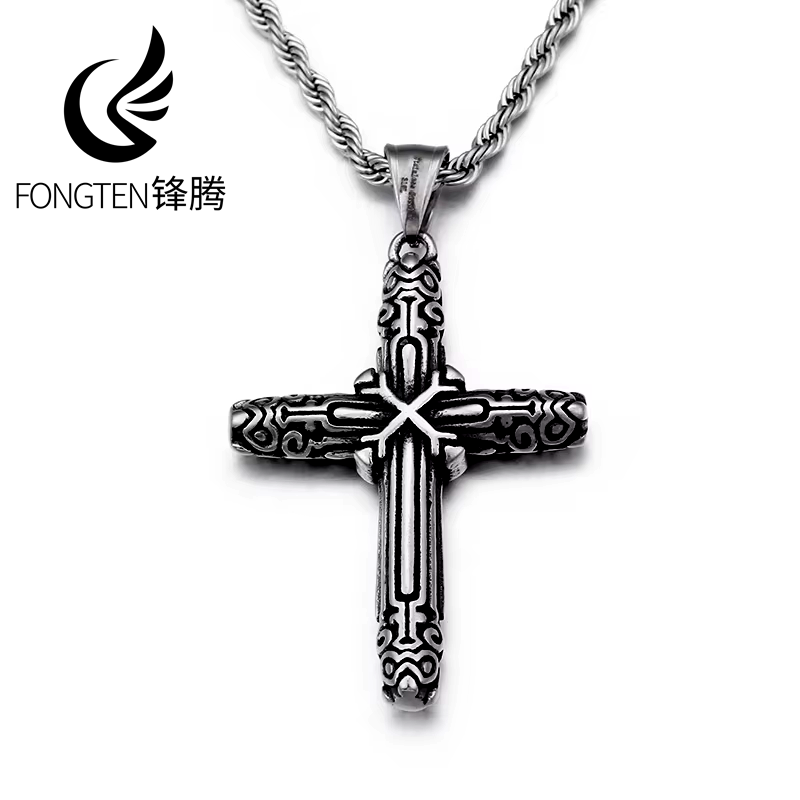 Men Accessories Bd - Fongten – collier pendentif croix rétro