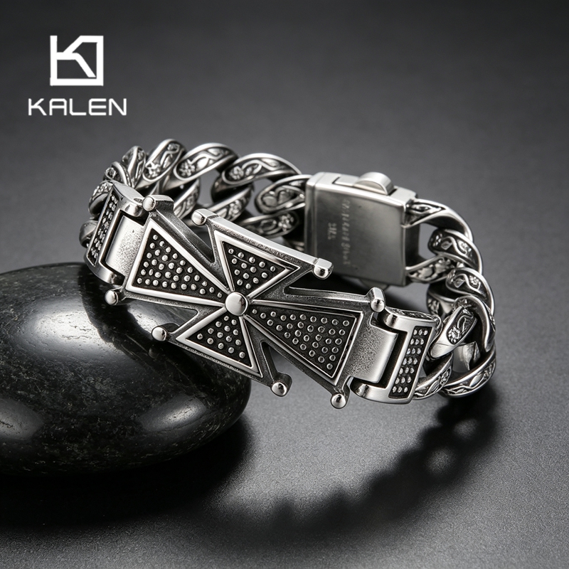 Men Accessories Bd - Bracelet Kalen vintage en acier inoxydable