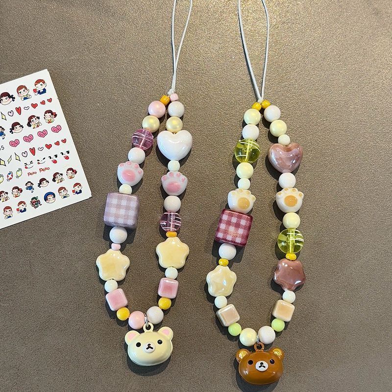 Men Accessories Aesthetic - Sangle de téléphone perlée Rilakkuma Ins