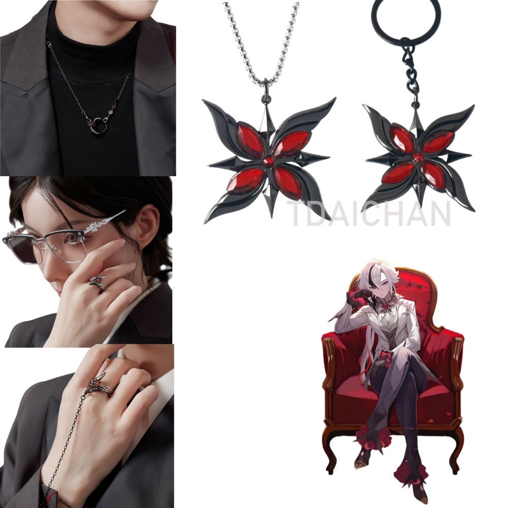 Men Accessories Gift Set - Ensemble de bijoux Cosplay Arlecchino Genshin