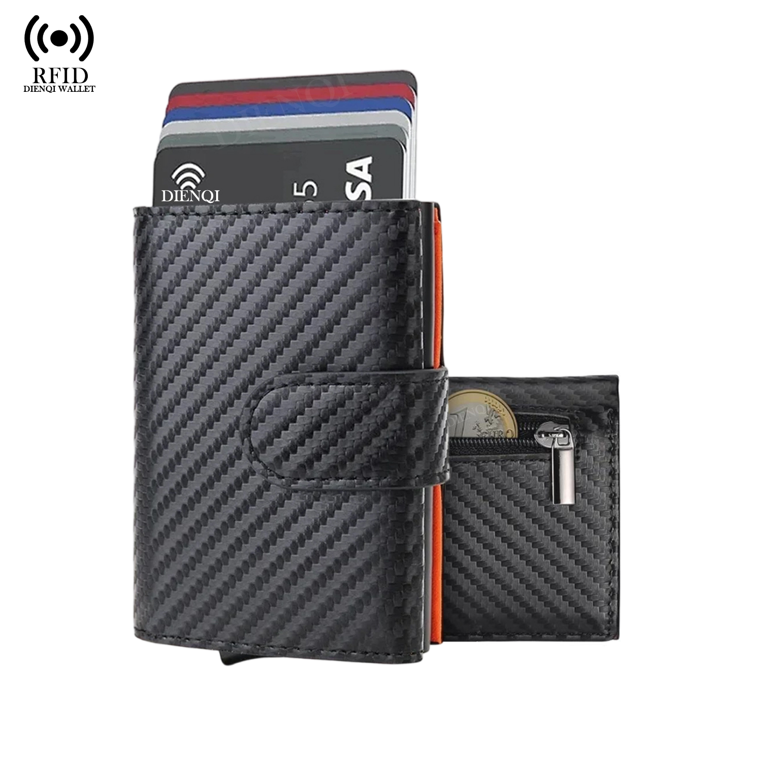 Coin Holder Men - Porte-cartes de visite en cuir microfibre,