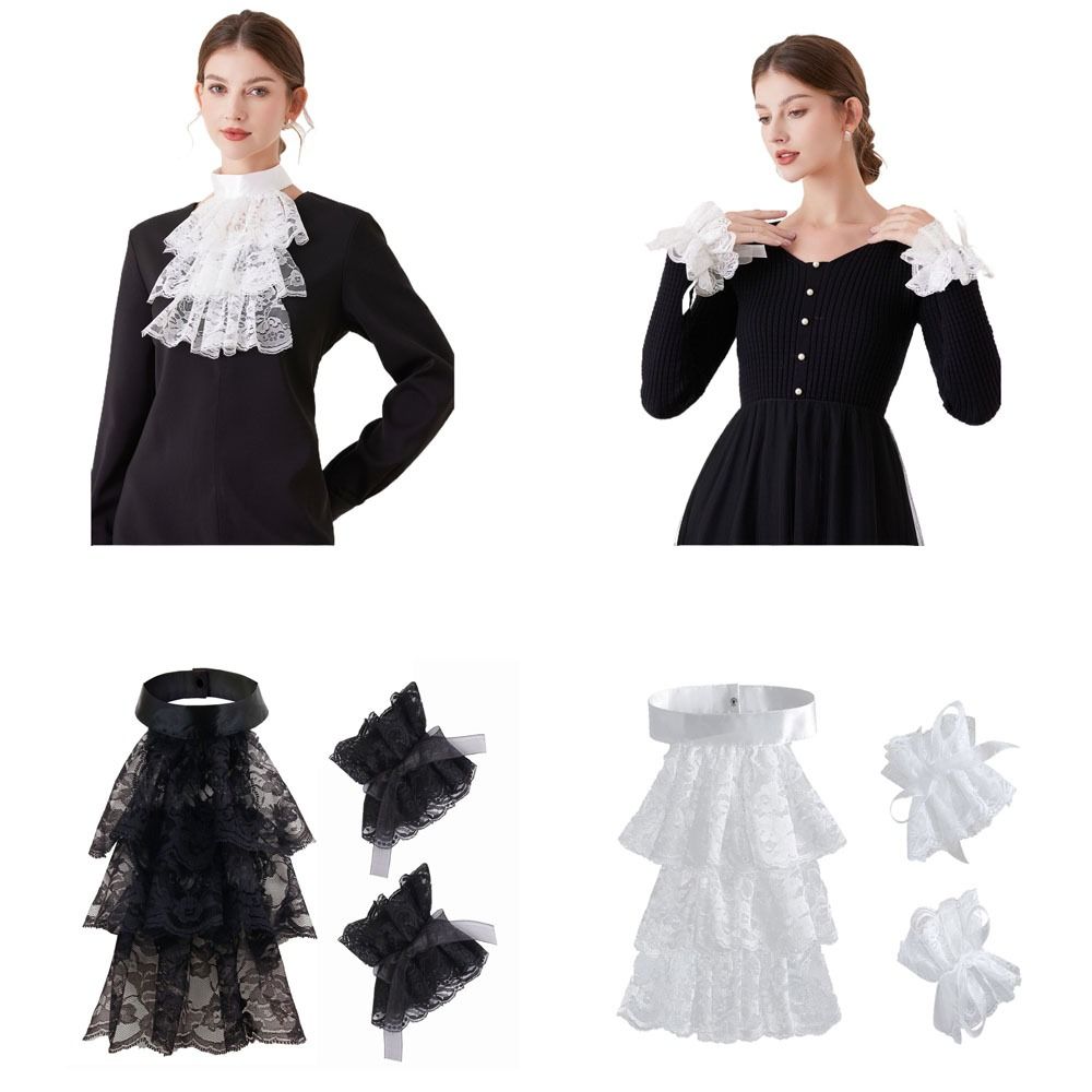 Men'S Victorian Accessories - Col Jabot en Dentelle Victorienne Amovible,