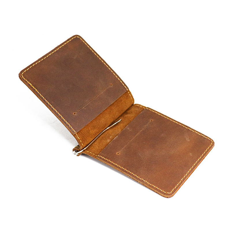 Bifold Leather Wallet - Portefeuille en cuir véritable pour hommes,