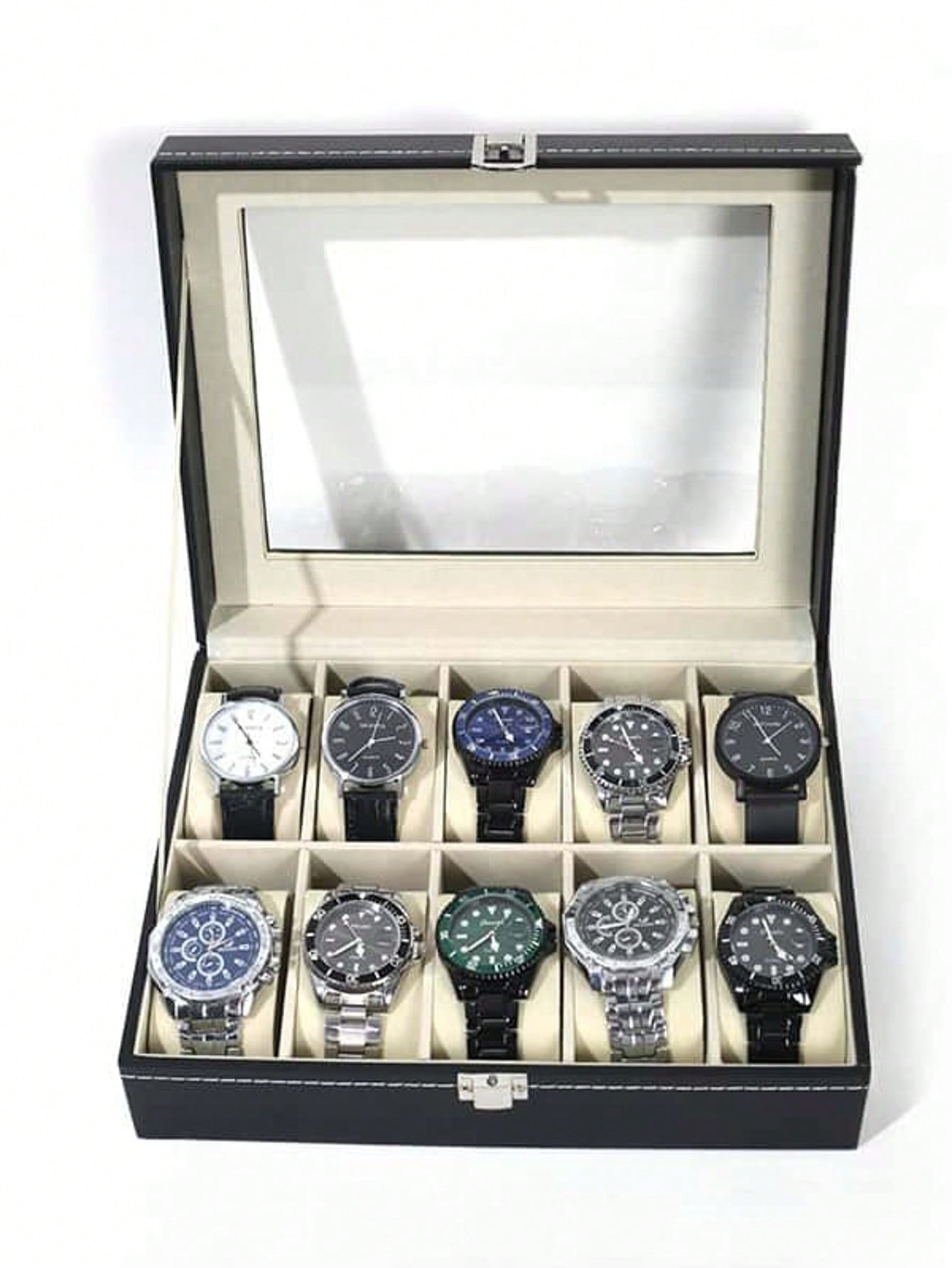 Men'S Accessories Rack - Boîte à montres en cuir avec