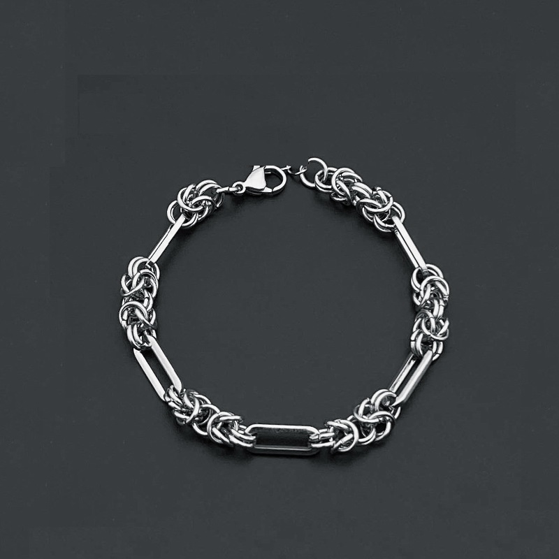 Men Accessories Aesthetic - SION L-Bracelet byzantin en acier inoxydable