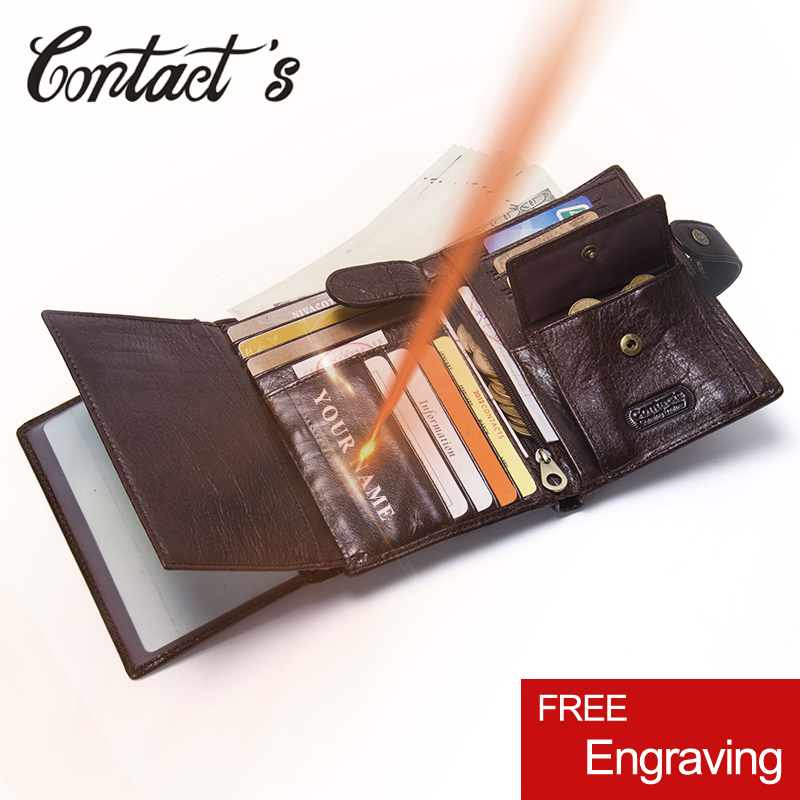 Bifold Leather Wallet - Portefeuille décontracté en cuir véritable pour