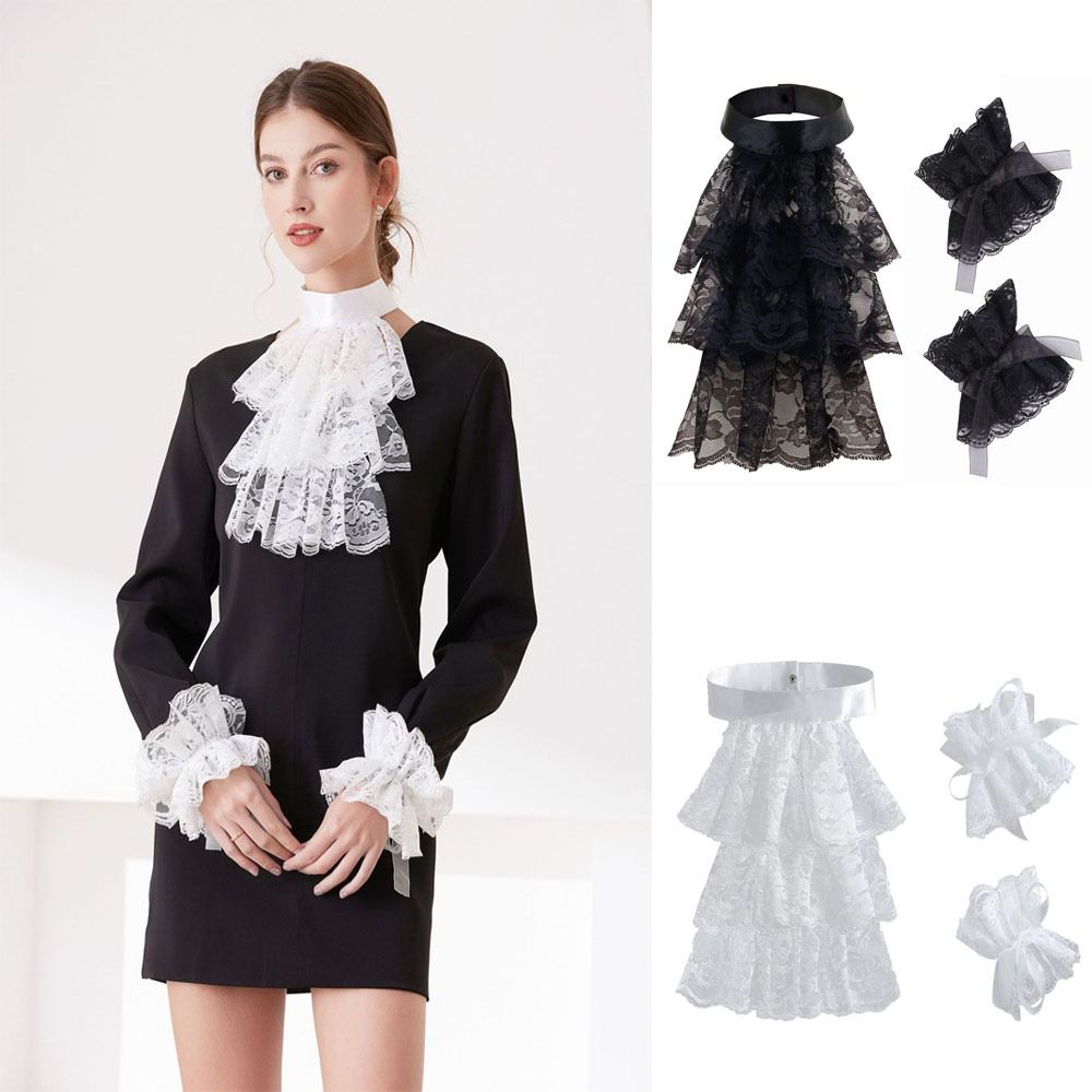 Men'S Victorian Accessories - Collier Jabot en dentelle victorienne Vintage,