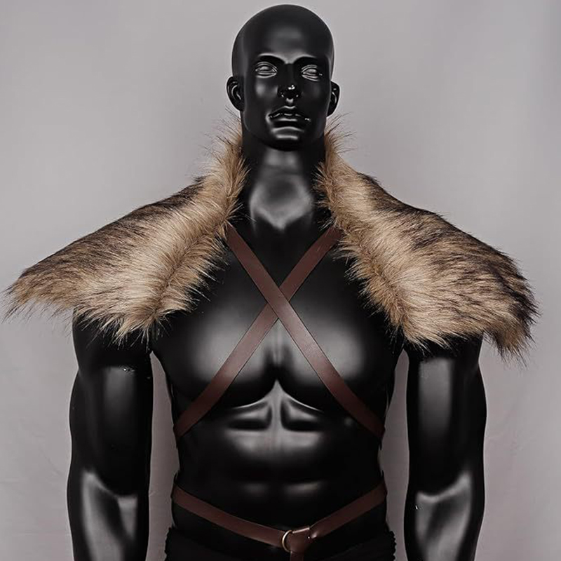 Men'S Viking Accessories - Cape en fausse fourrure pour homme,