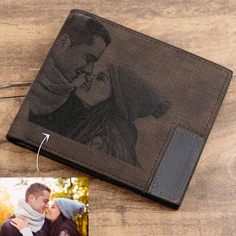 Bifold Leather Wallet - Image personnalisée portefeuille en cuir PU
