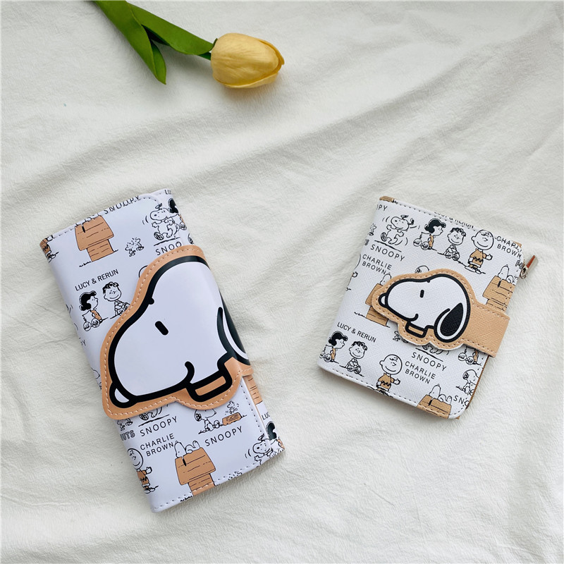Bifold Leather Wallet - Portefeuille Snoopy en cuir PU, portefeuille