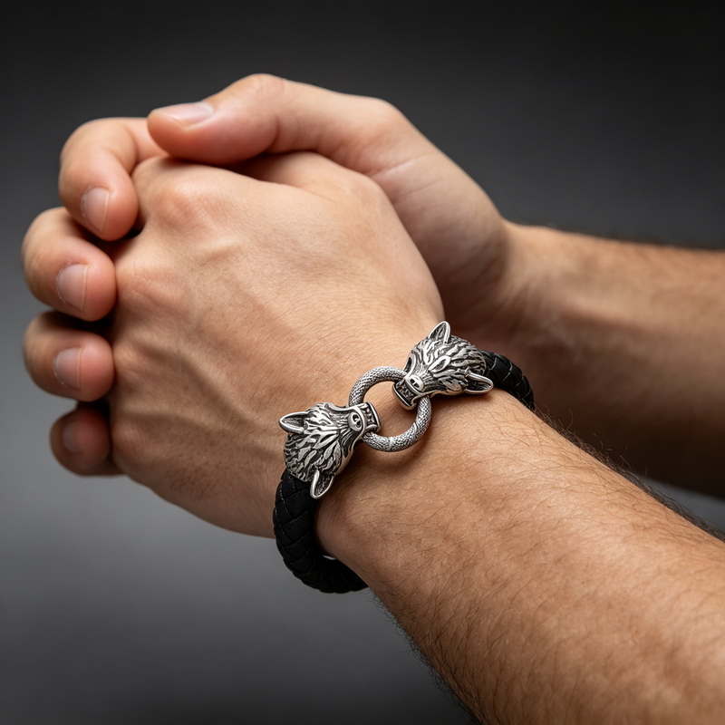 Bracelet en cuir tressé avec t - Men Accessories Bd avis et prix