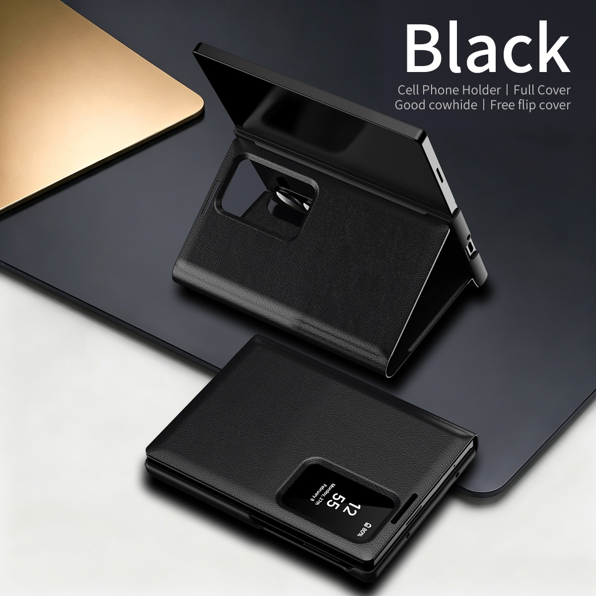 Étui portefeuille en cuir avec - Bifold Leather Wallet avis et prix