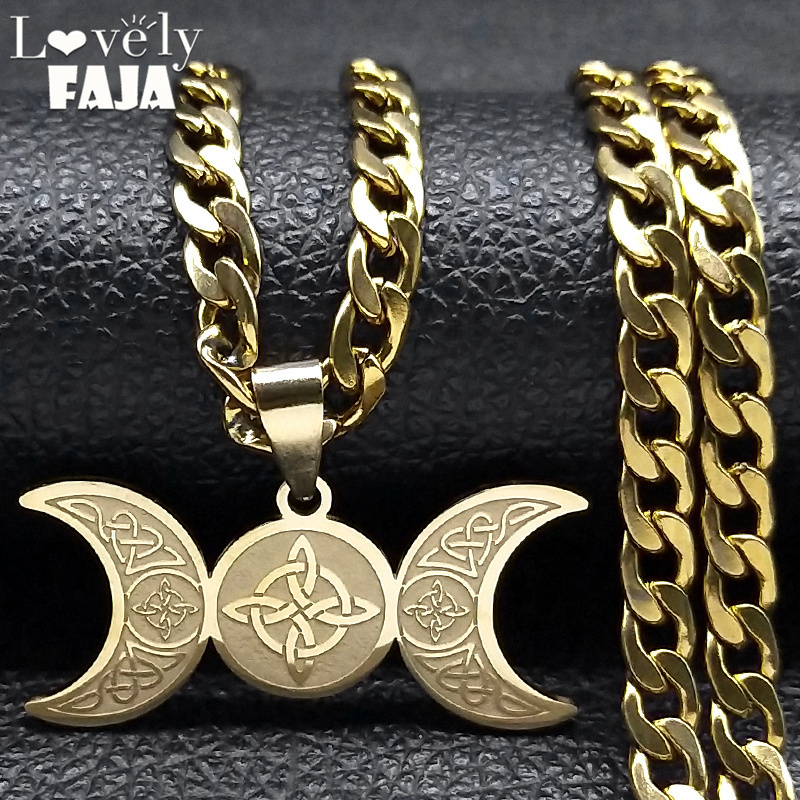 Wicca Triple lune croissant dé - Men Accessories Aesthetic avis et prix